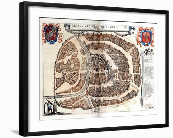 Map of Moscow, 1572-Georg Braun-Framed Giclee Print