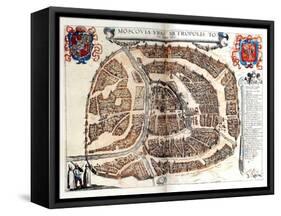 Map of Moscow, 1572-Georg Braun-Framed Stretched Canvas