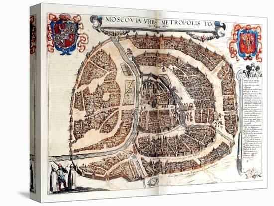 Map of Moscow, 1572-Georg Braun-Stretched Canvas