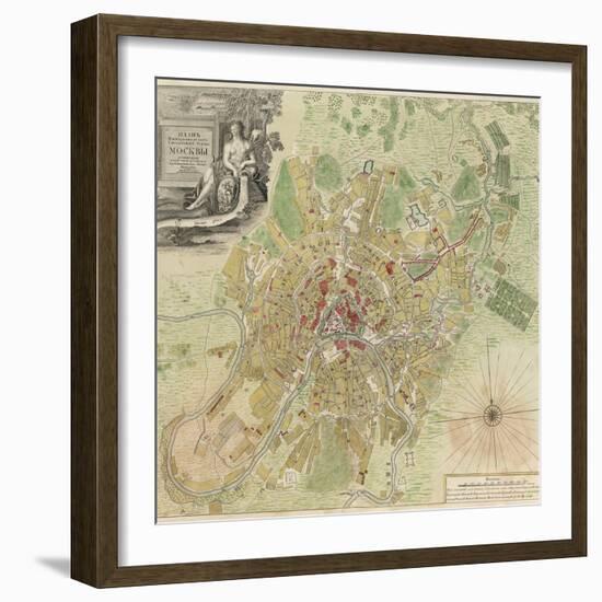 Map of Moscow, 1739-Ivan Fyodorovich Michurin-Framed Giclee Print