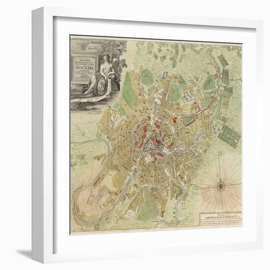 Map of Moscow, 1739-Ivan Fyodorovich Michurin-Framed Giclee Print