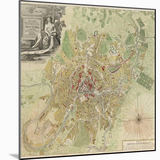Map of Moscow, 1739-Ivan Fyodorovich Michurin-Mounted Giclee Print