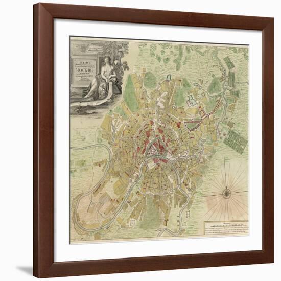 Map of Moscow, 1739-Ivan Fyodorovich Michurin-Framed Giclee Print