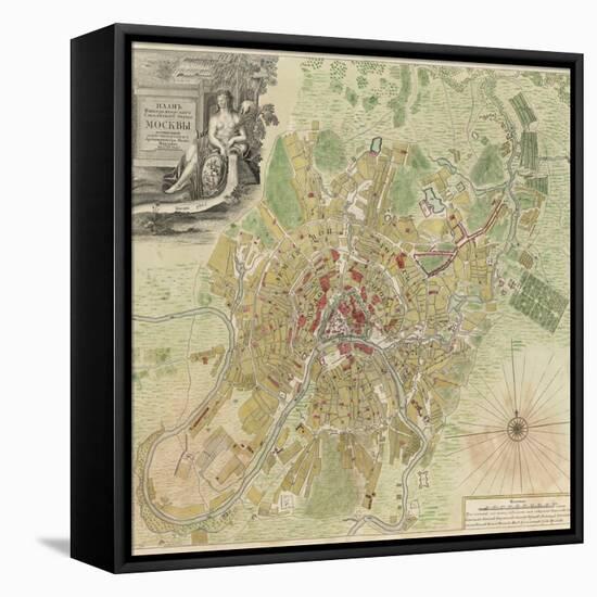 Map of Moscow, 1739-Ivan Fyodorovich Michurin-Framed Stretched Canvas