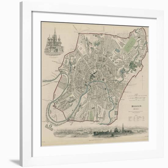 Map of Moscow, 1836-W.B. Clarke-Framed Giclee Print