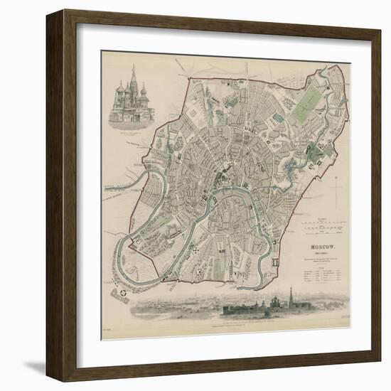 Map of Moscow, 1836-W.B. Clarke-Framed Giclee Print