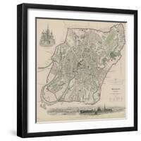 Map of Moscow, 1836-W.B. Clarke-Framed Giclee Print