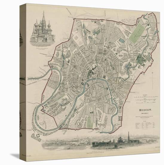 Map of Moscow, 1836-W.B. Clarke-Stretched Canvas