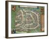 Map of Moscow, from "Civitates Orbis Terrarum" by Georg Braun and Frans Hogenberg circa 1572-1617-Joris Hoefnagel-Framed Giclee Print