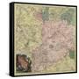 Map of Moscow Governorate and Parts of Nearest Provinces, 1745-null-Framed Stretched Canvas