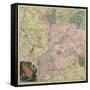 Map of Moscow Governorate and Parts of Nearest Provinces, 1745-null-Framed Stretched Canvas