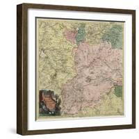 Map of Moscow Governorate and Parts of Nearest Provinces, 1745-null-Framed Giclee Print