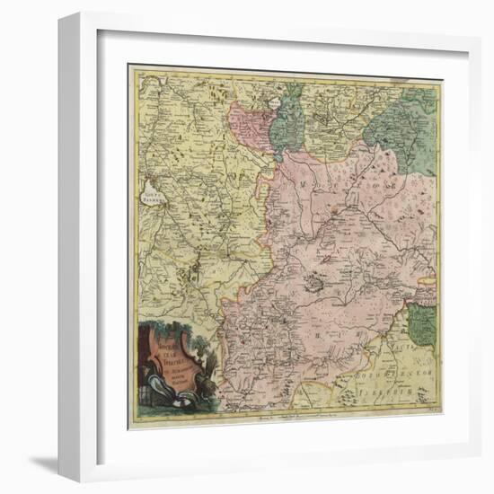 Map of Moscow Governorate and Parts of Nearest Provinces, 1745-null-Framed Giclee Print