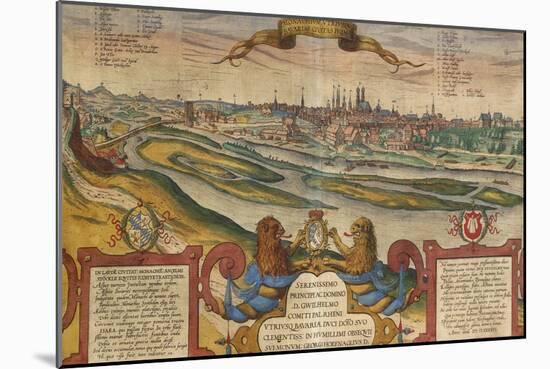 Map of Munich, Germany, from Civitates Orbis Terrarum-null-Mounted Giclee Print