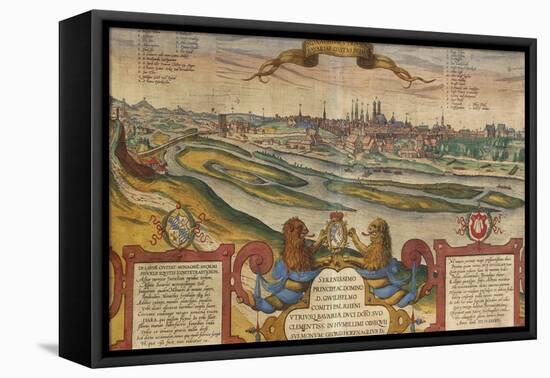 Map of Munich, Germany, from Civitates Orbis Terrarum-null-Framed Stretched Canvas