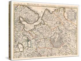 Map of Muscovy Par Delisle (De L'isle), Guillaume (1675-1726). Etching, Watercolour, 1740, Private-Guillaume Delisle-Stretched Canvas