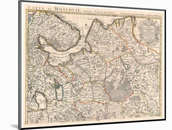 Map of Muscovy Par Delisle (De L'isle), Guillaume (1675-1726). Etching, Watercolour, 1740, Private-Guillaume Delisle-Mounted Giclee Print