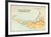 Map of Nantucket Island, Massachusetts-null-Framed Premium Giclee Print