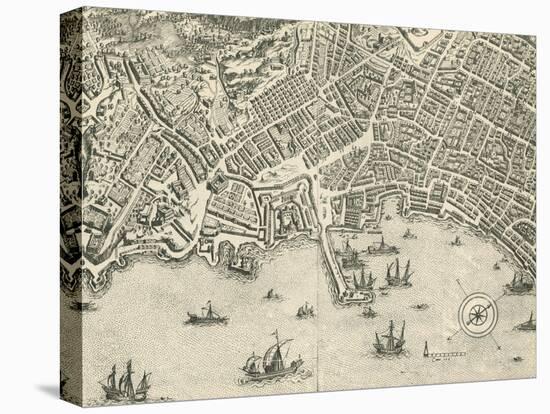 Map of Naples, 1566, by Etienne Duperac-null-Stretched Canvas