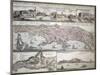 Map of Naples and its Main Buildings, Map of Gaeta, 1727-null-Mounted Giclee Print