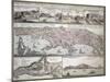 Map of Naples and its Main Buildings, Map of Gaeta, 1727-null-Mounted Giclee Print