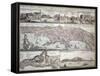 Map of Naples and its Main Buildings, Map of Gaeta, 1727-null-Framed Stretched Canvas