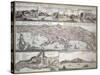 Map of Naples and its Main Buildings, Map of Gaeta, 1727-null-Stretched Canvas