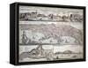 Map of Naples and its Main Buildings, Map of Gaeta, 1727-null-Framed Stretched Canvas