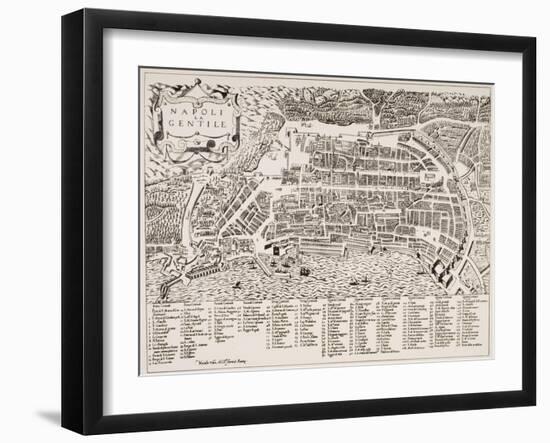 Map of Naples, C.1600-null-Framed Giclee Print