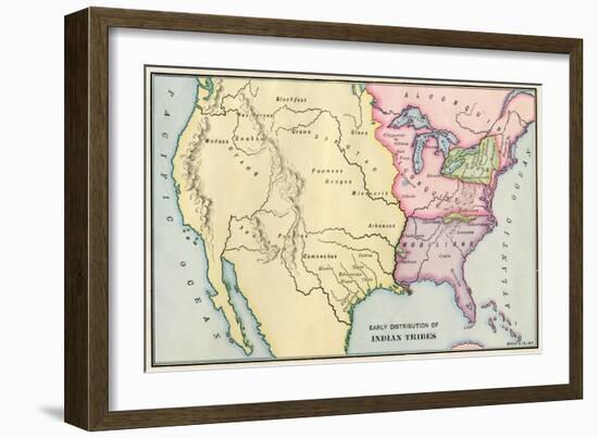 Map of Native American Locations, circa 1700-null-Framed Giclee Print