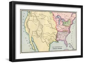 Map of Native American Locations, circa 1700-null-Framed Giclee Print