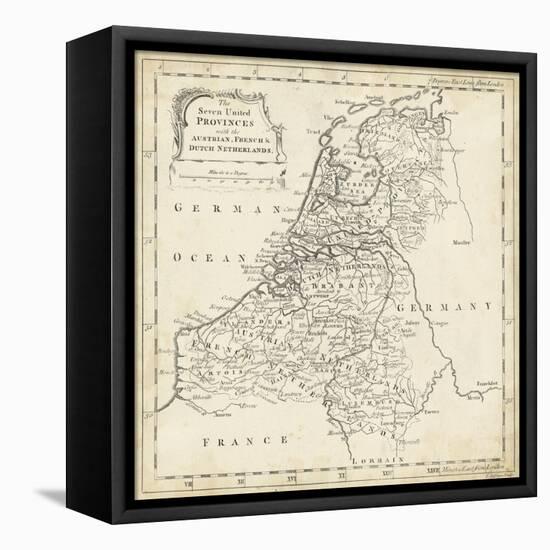 Map of Netherlands-T. Jeffreys-Framed Stretched Canvas