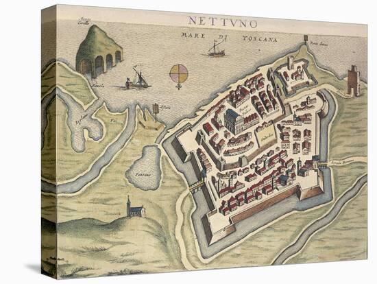 Map of Nettuno, from Theatrum Civitatum Et Admirandorum Italiae-Joan Blaeu-Stretched Canvas