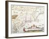 Map of New Belgium with a View of New Amsterdam-Joannes Jansson-Framed Giclee Print