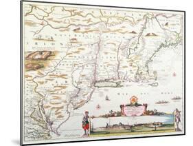 Map of New Belgium with a View of New Amsterdam-Joannes Jansson-Mounted Giclee Print