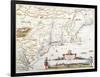 Map of New Belgium with a View of New Amsterdam-Joannes Jansson-Framed Giclee Print