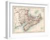 Map of New Brunswick and Nova Scotia and Prince Edward Island (Canada) in the Atlantic Ocean, Circa-null-Framed Giclee Print