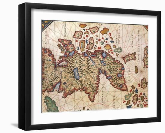 Map of New Caledonia, from Nautical Atlas by Giorgio Sideri Called Callapoda-null-Framed Giclee Print