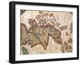 Map of New Caledonia, from Nautical Atlas by Giorgio Sideri Called Callapoda-null-Framed Giclee Print