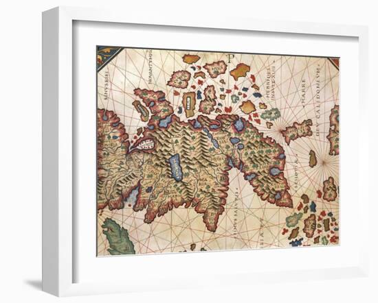 Map of New Caledonia, from Nautical Atlas by Giorgio Sideri Called Callapoda-null-Framed Giclee Print