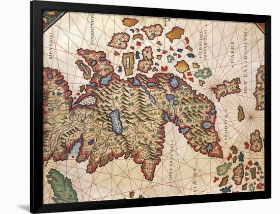 Map of New Caledonia, from Nautical Atlas by Giorgio Sideri Called Callapoda-null-Framed Giclee Print