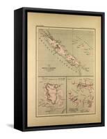 Map of New Caledonia-null-Framed Stretched Canvas