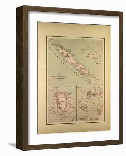 Map of New Caledonia-null-Framed Giclee Print