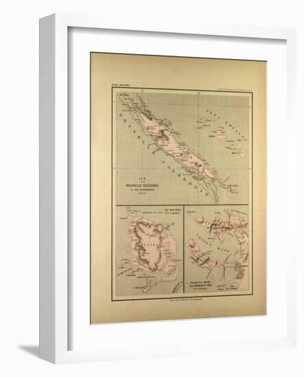 Map of New Caledonia-null-Framed Giclee Print