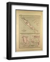 Map of New Caledonia-null-Framed Premium Giclee Print