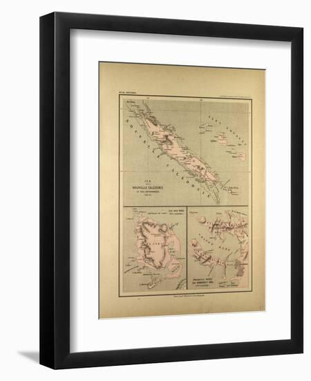 Map of New Caledonia-null-Framed Premium Giclee Print