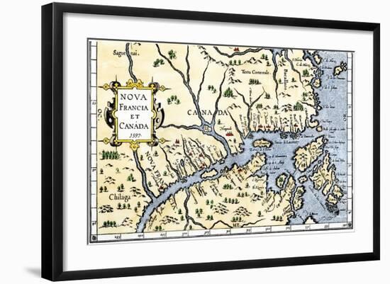 Map of New France and Canada, c.1597-null-Framed Giclee Print