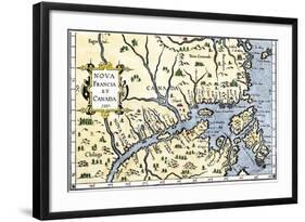 Map of New France and Canada, c.1597-null-Framed Giclee Print