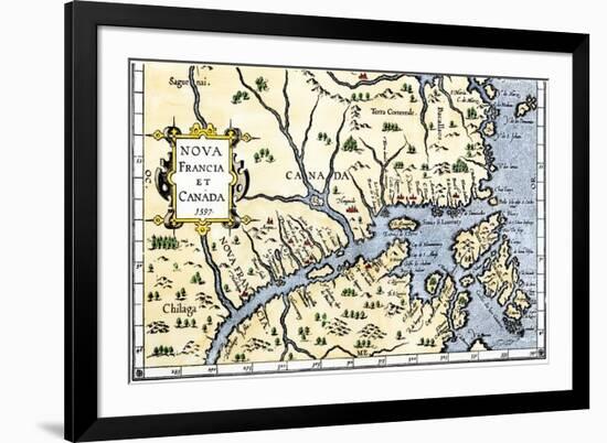 Map of New France and Canada, c.1597-null-Framed Giclee Print