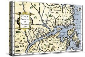 Map of New France and Canada, c.1597-null-Stretched Canvas